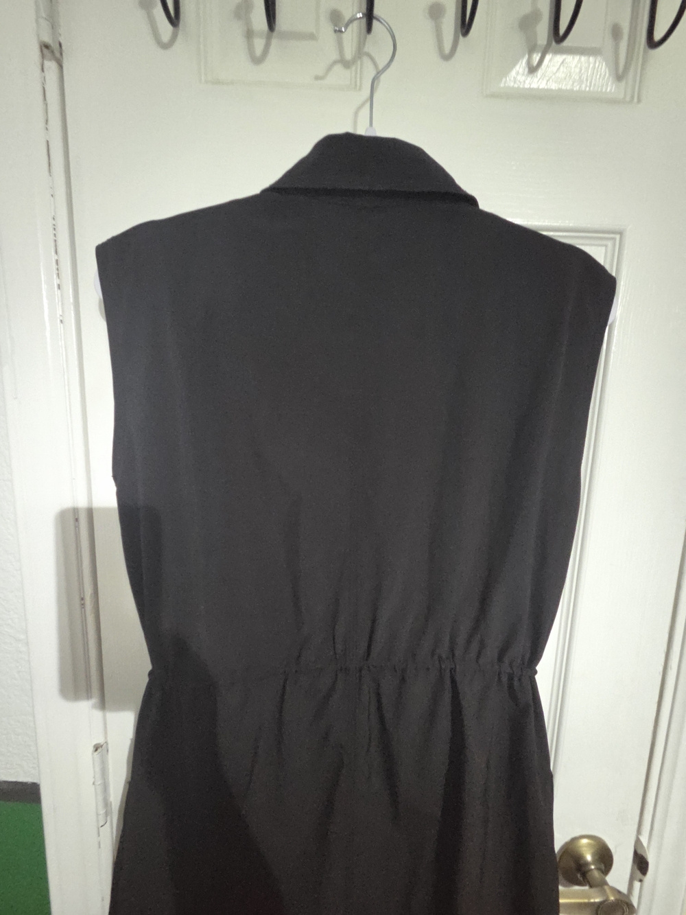 Calvin Klein Black Sleeveless Utiliry Button Up Pockets Shirt Midi Dress, Size 4 - Picture 8 of 9